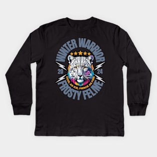 Frosty Feline Kids Long Sleeve T-Shirt